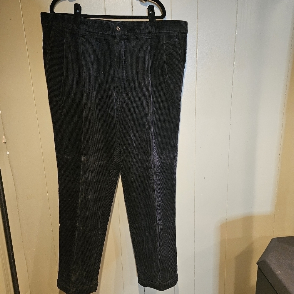 Harbor Bay Pants, Mens, Size 44x32, Navy Blue, Corduroy, Classic Fit,